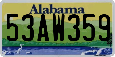 AL license plate 53AW359