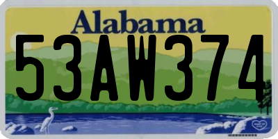AL license plate 53AW374