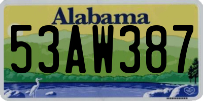 AL license plate 53AW387