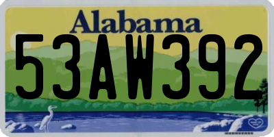AL license plate 53AW392