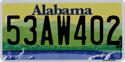 AL license plate 53AW402