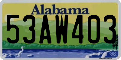 AL license plate 53AW403
