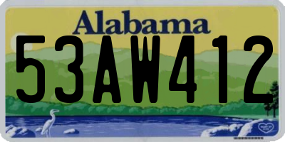 AL license plate 53AW412
