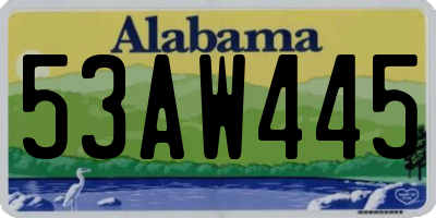 AL license plate 53AW445