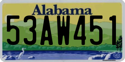 AL license plate 53AW451