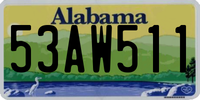 AL license plate 53AW511