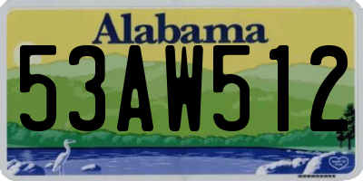 AL license plate 53AW512
