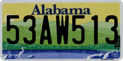 AL license plate 53AW513