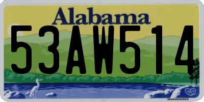 AL license plate 53AW514