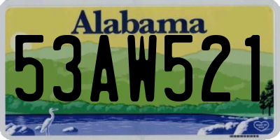 AL license plate 53AW521