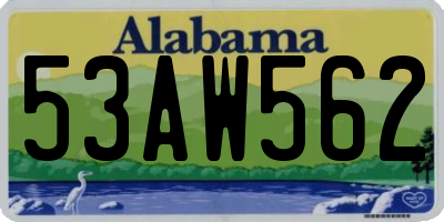 AL license plate 53AW562