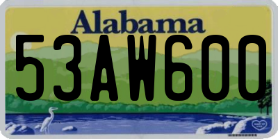 AL license plate 53AW600