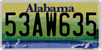 AL license plate 53AW635