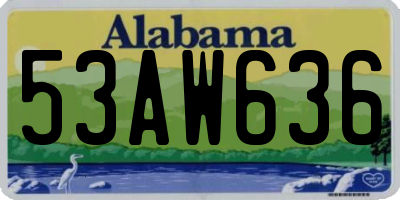 AL license plate 53AW636