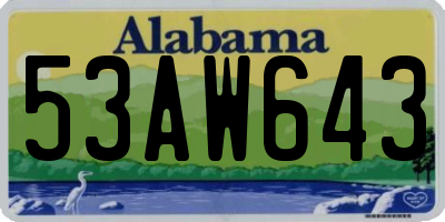 AL license plate 53AW643