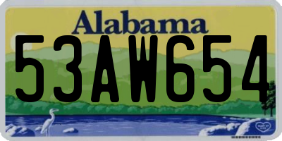 AL license plate 53AW654