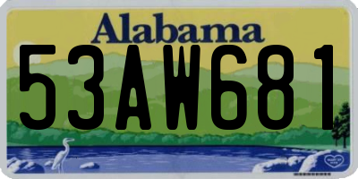 AL license plate 53AW681