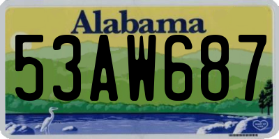 AL license plate 53AW687