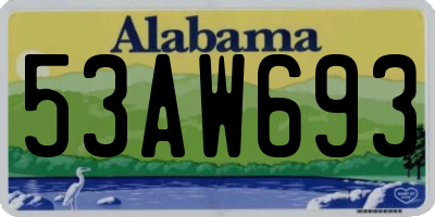 AL license plate 53AW693