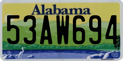 AL license plate 53AW694