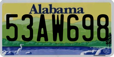 AL license plate 53AW698