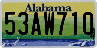 AL license plate 53AW710