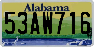 AL license plate 53AW716