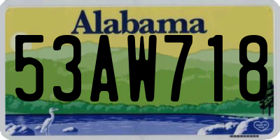 AL license plate 53AW718