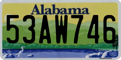 AL license plate 53AW746