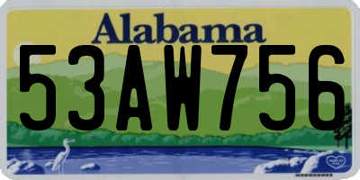 AL license plate 53AW756