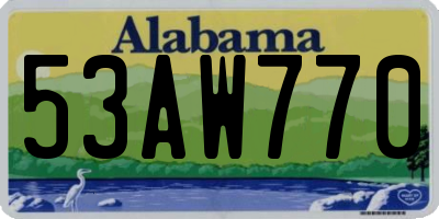 AL license plate 53AW770