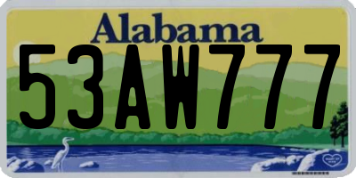 AL license plate 53AW777