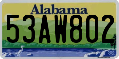 AL license plate 53AW802