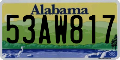 AL license plate 53AW817