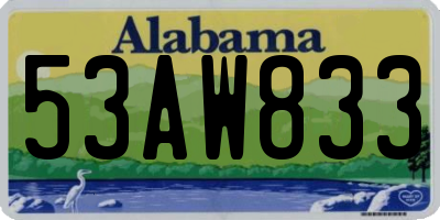 AL license plate 53AW833