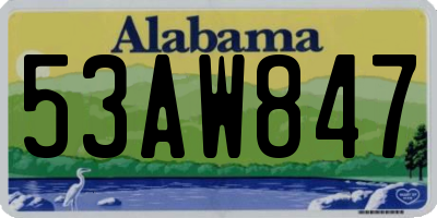 AL license plate 53AW847