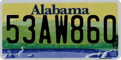 AL license plate 53AW860