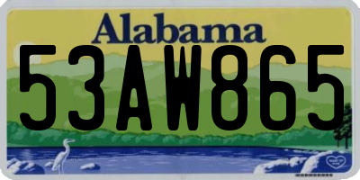 AL license plate 53AW865