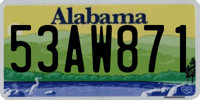 AL license plate 53AW871
