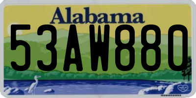 AL license plate 53AW880