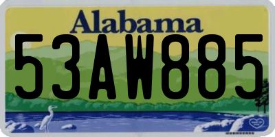AL license plate 53AW885