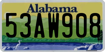 AL license plate 53AW908