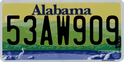 AL license plate 53AW909