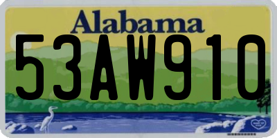 AL license plate 53AW910