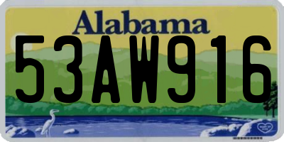 AL license plate 53AW916