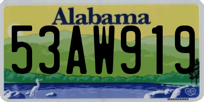 AL license plate 53AW919