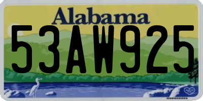 AL license plate 53AW925