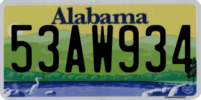 AL license plate 53AW934