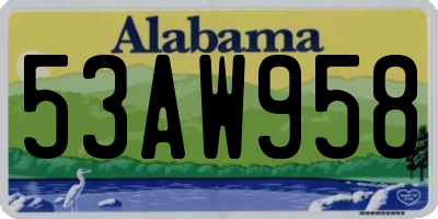 AL license plate 53AW958