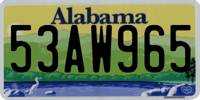 AL license plate 53AW965